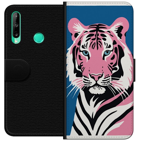 Huawei P40 lite E Lommeboketui Tankefull Tiger