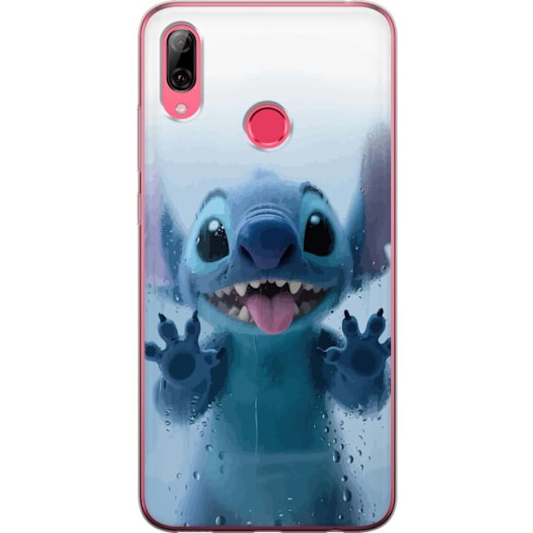 Huawei Y7 (2019) Genomskinligt Skal Stitch Window View – Stitch vid ett fönster i söt stil