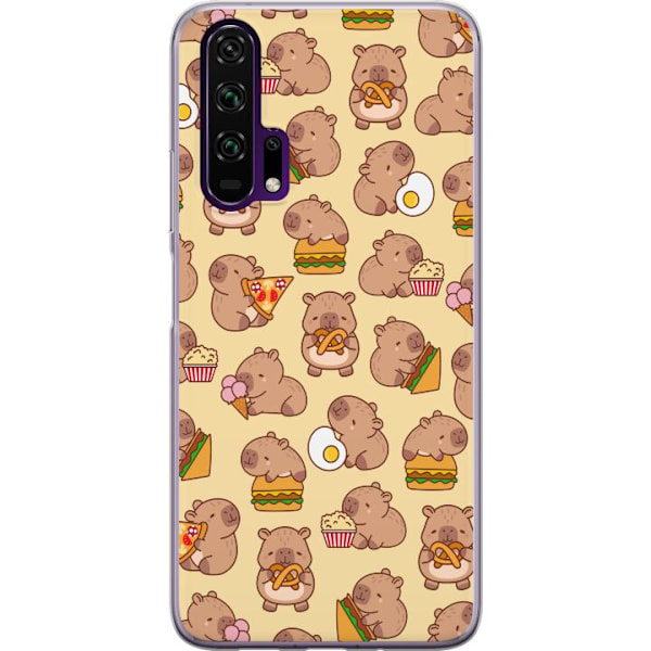 Honor 20 Pro  Läpinäkyvä kuori Kawaii capybara puhelinkotelo useilla söpöillä hahmoilla