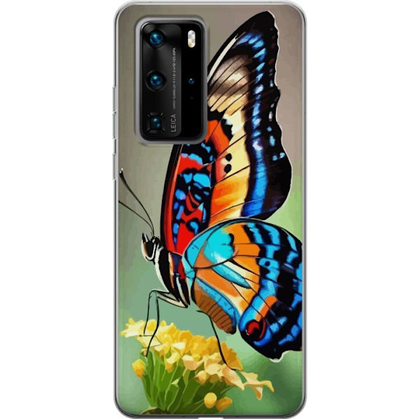 Huawei P40 Pro Läpinäkyvä kuori Perhonen Luonto Kesä Motiivi Siivet Värikäs Suunnittelu Suosittu Koriste Graafinen Eksoottinen Teema