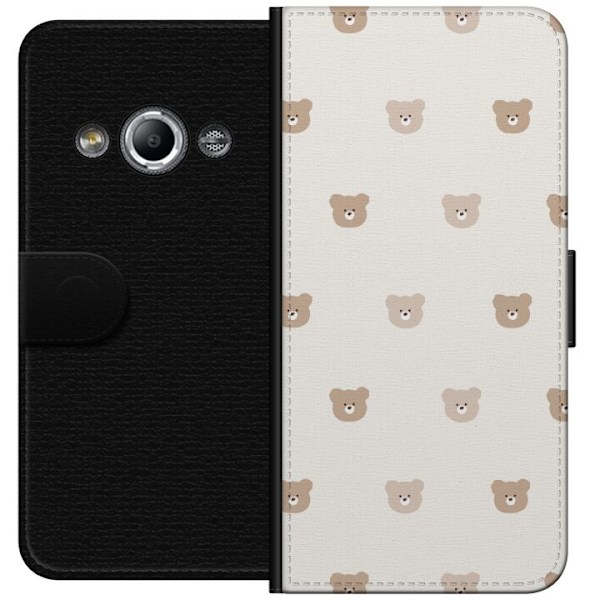Samsung Galaxy Xcover 3 Tegnebogsetui Teddybaggrund - søde teddybjørne mod en blød baggrund