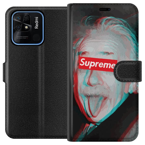 Xiaomi Redmi 10C Plånboksfodral Supreme Albert Einstein 3D Motiv Streetwear Design Populär Vetenskap Ikoniskt Grafiskt Urban Art