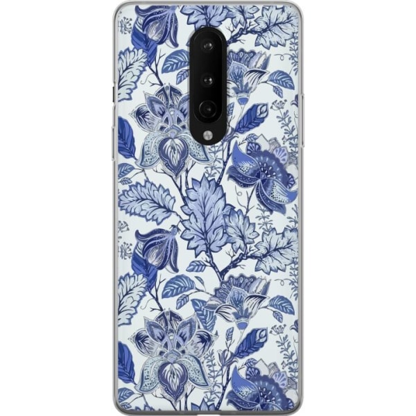 OnePlus 8 Gennemsigtig cover Blomster Blå...