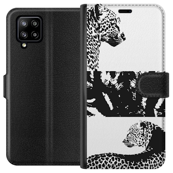 Samsung Galaxy A42 5G Plånboksfodral Leopard Faces – trendigt mönster med leopardansikten