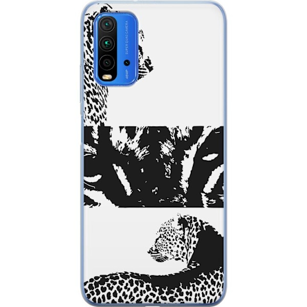 Xiaomi Redmi Note 9 4G Läpinäkyvä kuori Leopard Faces
