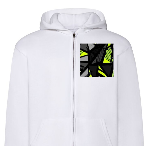 Zip-Hoodie | Hættetrøje med Lynlås til Voksne Kunst hvid XXL