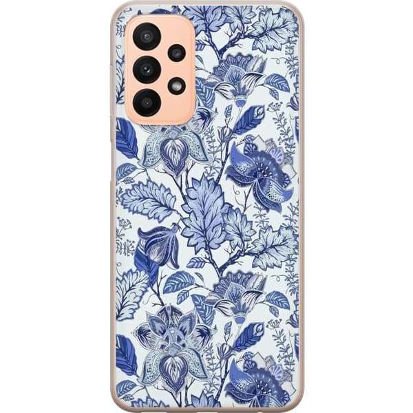 Kompatibelt Mobildeksel til Samsung Galaxy A23 Blomster Blå...
