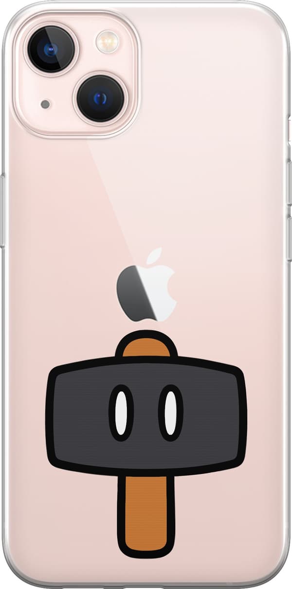 Kompatibel Mobilcover til Apple iPhone 13 Sort spillehammer - Sort motiv med sort hammer. sort