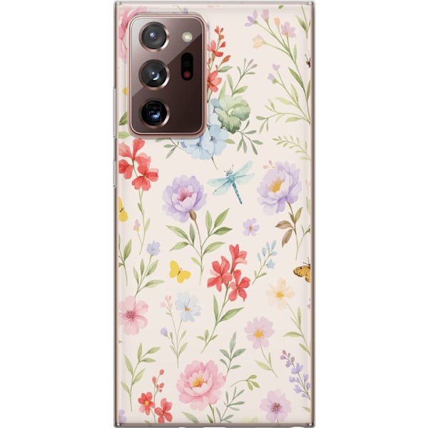 Samsung Galaxy Note20 Ultra Läpinäkyvä kuori Kukat