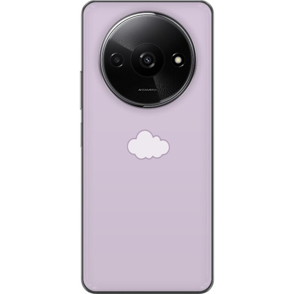 Xiaomi Redmi A3 Genomskinligt Skal Lila Moln – minimalistiskt moln på lila bakgrund