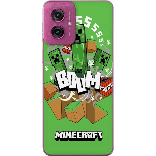 Motorola Moto G55 Läpinäkyvä kuori Minecraft Boom