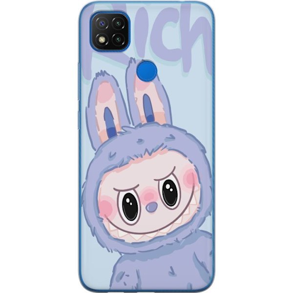 Xiaomi Redmi 9C NFC Gennemsigtig cover Blå Kanin Labubu