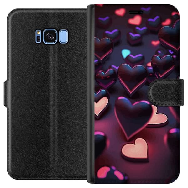 Kompatibel Tegnebogsetui til Samsung Galaxy S8 Midnatshjerter