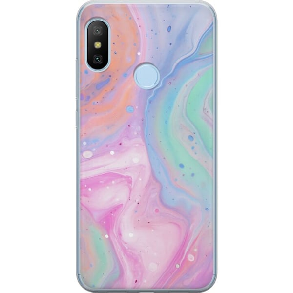 Xiaomi Mi A2 Lite Läpinäkyvä kuori Pastellimarmori