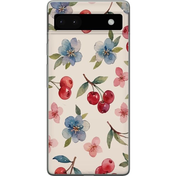 Google Pixel 6a Genomskinligt Skal Bär & Blommor – mönster