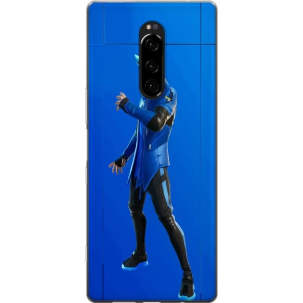 Sony Xperia 1 Gennemsigtig cover Fortnite - Ninja Blue
