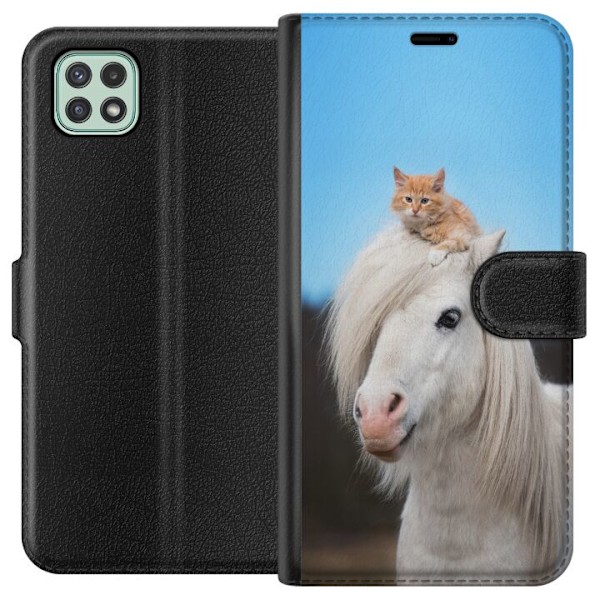 Samsung Galaxy A22 5G Lommeboketui Hest & Katt