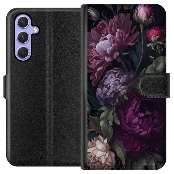 Kompatibel Tegnebogsetui til Samsung Galaxy A54 Blomster