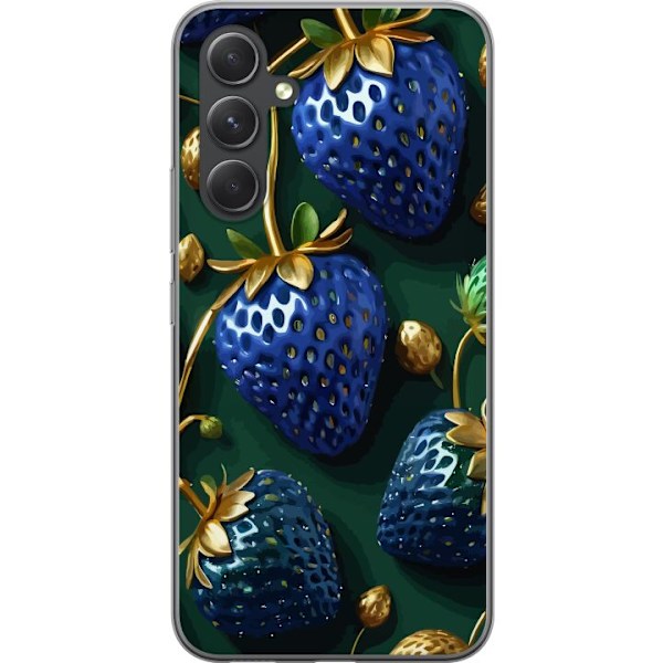 Samsung Galaxy S24+ Genomskinligt Skal Blå Jordgubbar