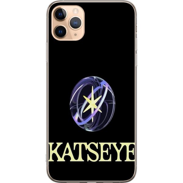 Kompatibel Mobilcover til Apple iPhone 11 Pro Max KATSEYE-logo med gul stjerne, lilla omløbsringe og lys typografi på sort baggrund sort