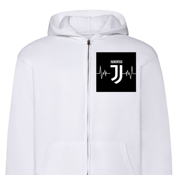 Zip-Hoodie | Hættetrøje med Lynlås til Voksne Juventus hvid XL