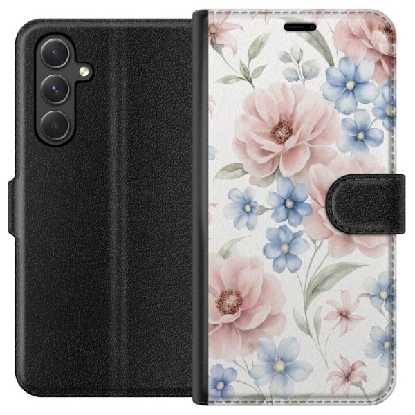 Samsung Galaxy A35 Tegnebogsetui Romantiske blomster