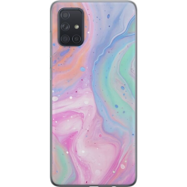 Samsung Galaxy A71 Gennemsigtig cover Pastelmarmor