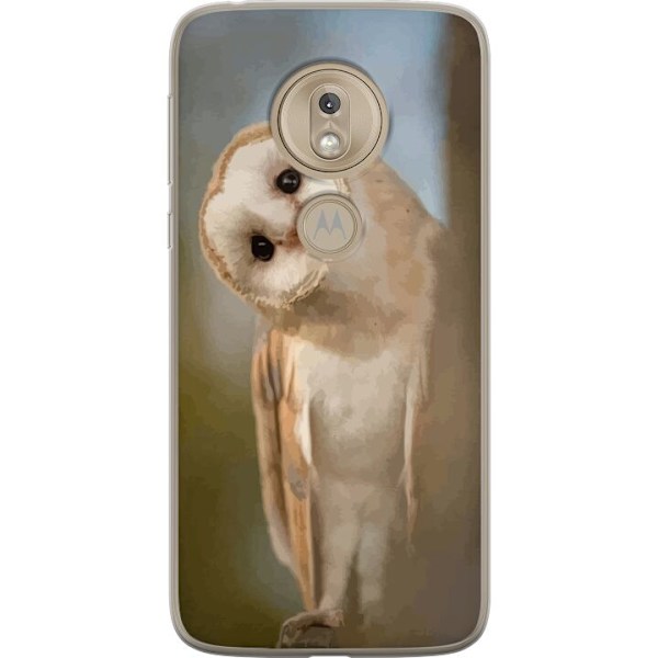 Motorola Moto G7 Play Gennemsigtig cover Ugle Nysgerrig Blik Fuglemotiv Skov Natur Grafisk Design Populært Motiv Dyr Tema Dekoration