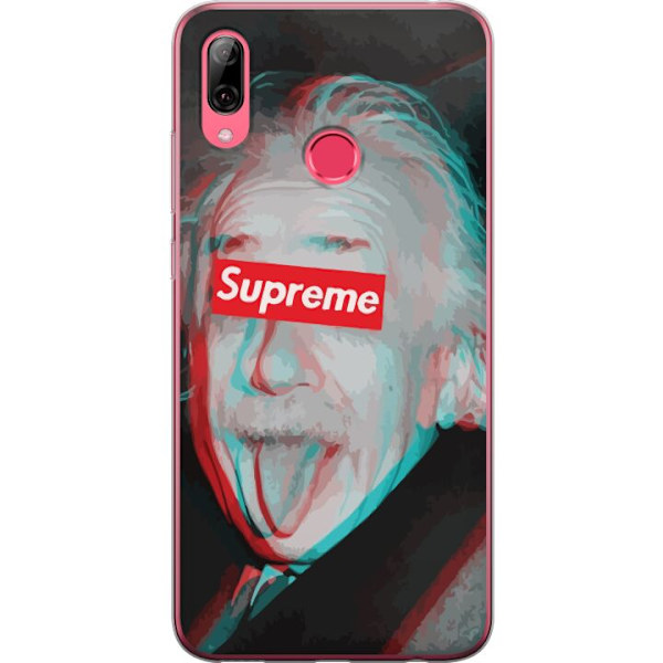 Huawei Y7 (2019) Genomskinligt Skal Supreme Albert Einstein 3D Motiv Streetwear Design Populär Vetenskap Ikoniskt Grafiskt Urban Art