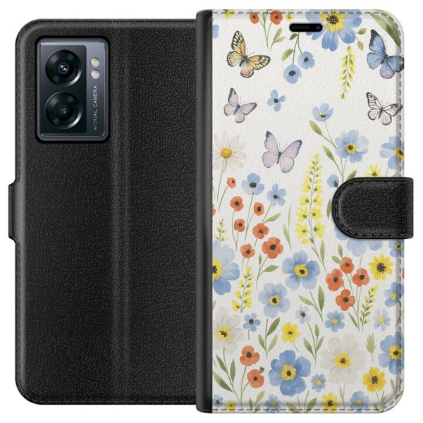 OnePlus Nord N300 Lompakkokotelo Kesäkukat