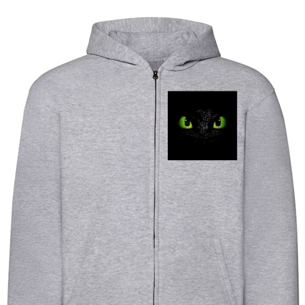 Zip-Hoodie | Hættetrøje med Lynlås til Voksne Dragetræneren grå M