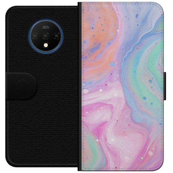 OnePlus 7T Tegnebogsetui Pastelmarmor