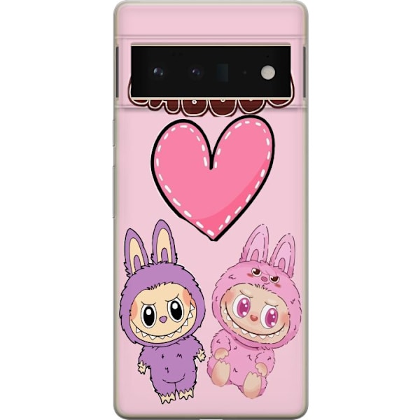 Google Pixel 6 Pro Gennemsigtig cover Labubu Pink Monster