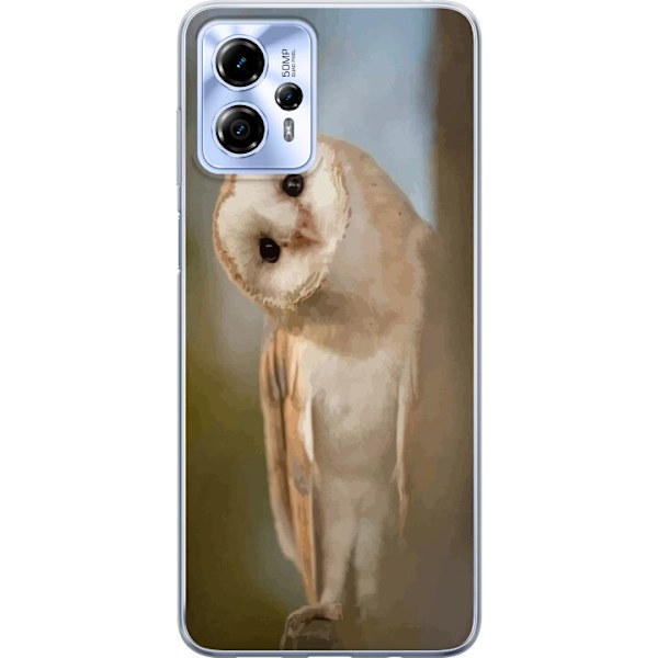 Motorola Moto G13 Gennemsigtig cover Ugle Nysgerrig Blik Fuglemotiv Skov Natur Grafisk Design Populært Motiv Dyr Tema Dekoration