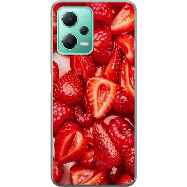 Xiaomi Redmi Note 12 Genomskinligt Skal Jordgubbsmönster –