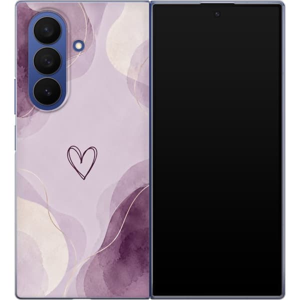 Kompatibelt Mobildeksel til Samsung Galaxy Z Fold7 Lavendelhjerte lila