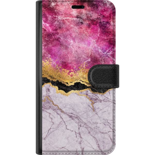 Kompatibelt Lommeboketui til OnePlus 15R Rosa marmorgrafikk rosa