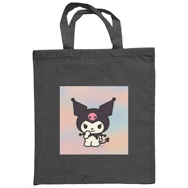Tøyveske | Holdbar Handleveske i Tøy Kawaii Sanrio Kuromi Mørk grå one size