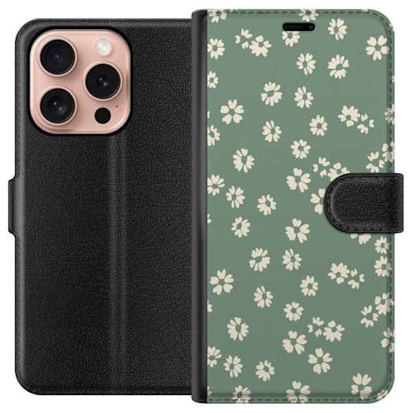 Apple iPhone 16 Pro Tegnebogsetui Blomsterdrøm - Farverigt Blomstermønster
