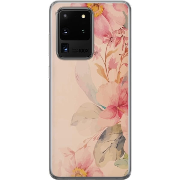 Samsung Galaxy S20 Ultra Gennemsigtig cover Farverige Blomster