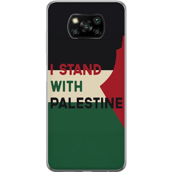 Xiaomi Poco X3 NFC Genomskinligt Skal Stand with Palestine – solidaritetsdesign med starkt budskap