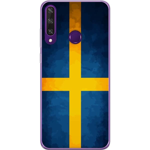 Kompatibelt Mobilskal till Huawei Y6p Svenska flaggan blå