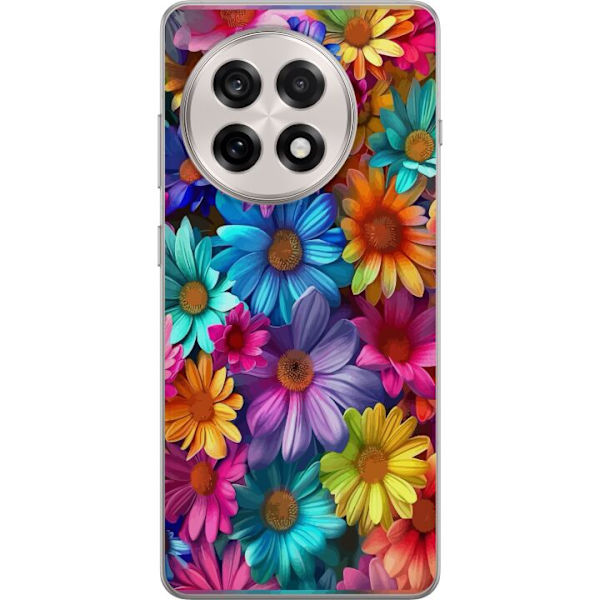 OnePlus 13R Läpinäkyvä kuori Gerbera Kukat Värikäs Koriste Kukka Motiivi Suosittu Kotisisustus Väririkas Seinätaide Suunnittelu