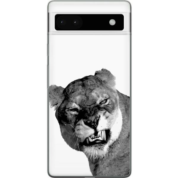 Google Pixel 6a Läpinäkyvä kuori Leijona Taiteellinen Eläinaihe Afrikkalainen Tyyli Viidakon Tunnelma Graafinen Suunnittelu Kotikoristeet Eläinte