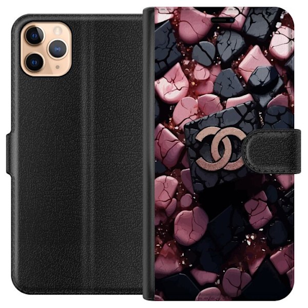 Apple iPhone 11 Pro Max Lompakkokotelo Chanel Musta ja Pinkki