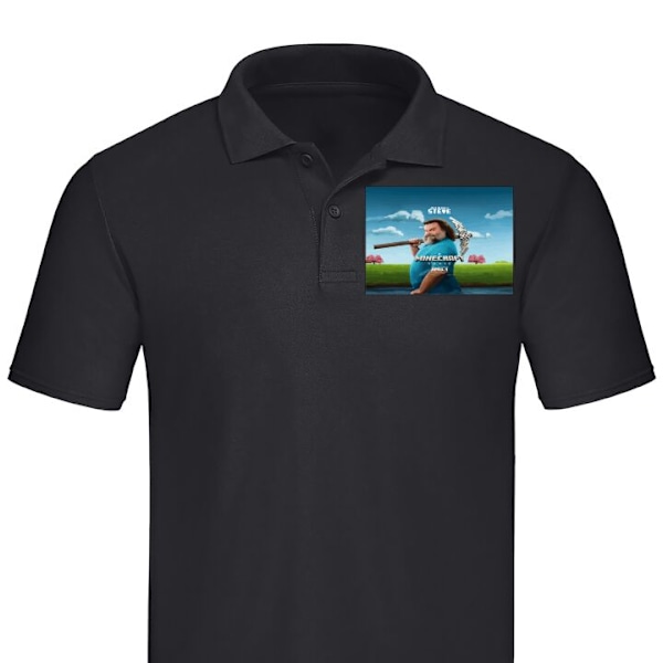 Poloshirt til Voksen | Elegant Poloshirt En Minecraft Film Sort X-Large