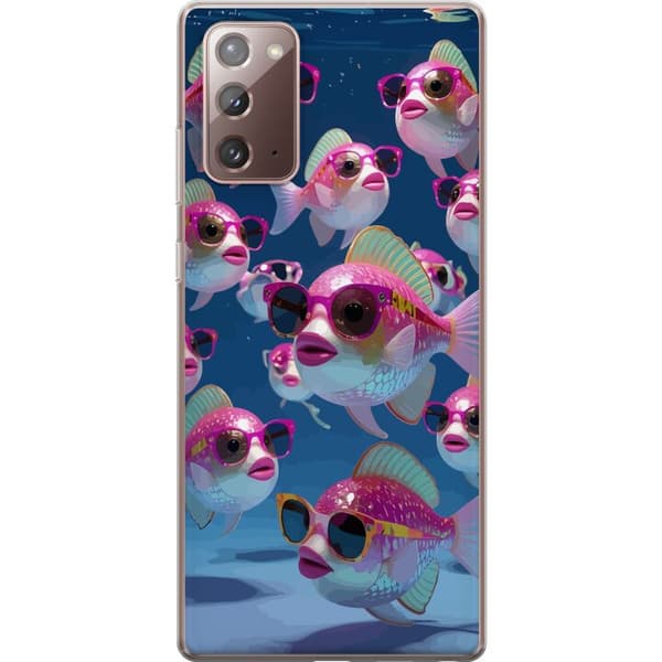 Kompatibelt Mobildeksel til Samsung Galaxy Note20 Fiskar med solglasögon blå