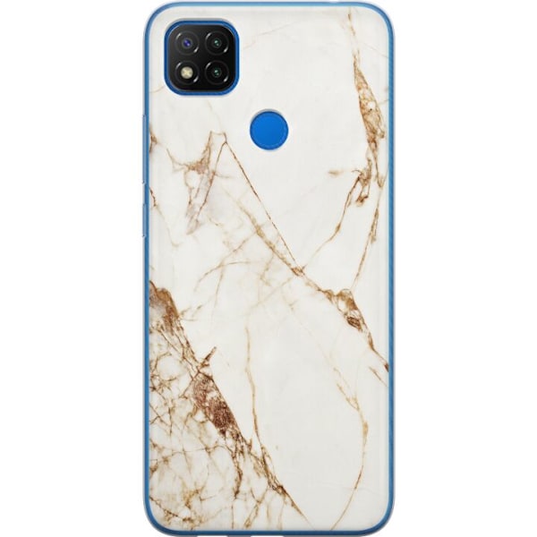 Xiaomi Redmi 9C NFC Läpinäkyvä kuori Valkoinen marmori