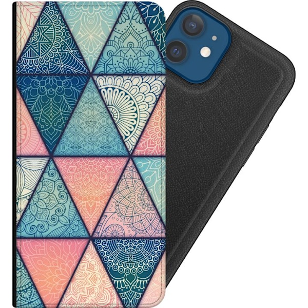 Apple iPhone 12  Lompakkokotelo Mandala Kolmiot