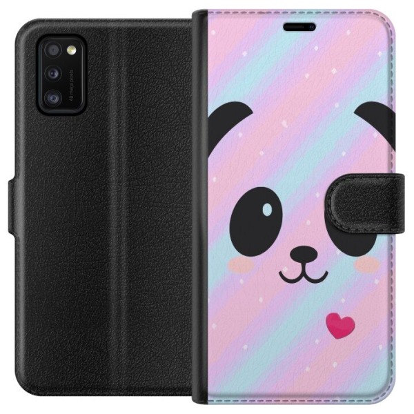 Samsung Galaxy A41 Plånboksfodral Regnbåge Panda